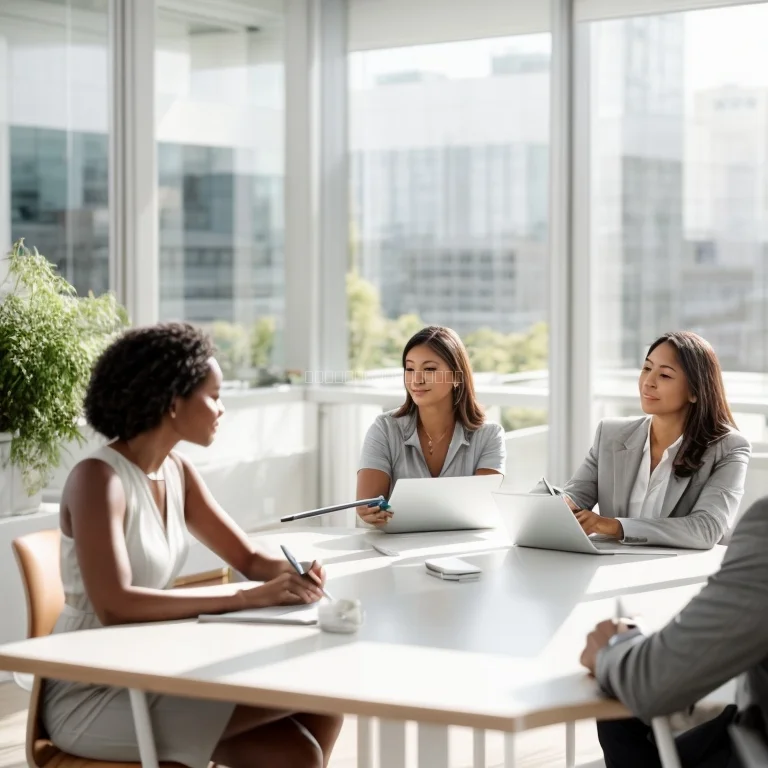 Teilnehmer besprechen Lebensstrategie im Seminar
